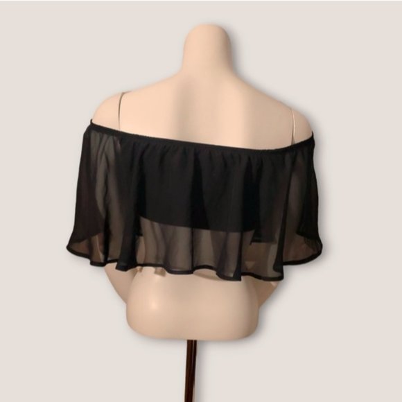 Boho Semi Sheer Multi Way Flowy Crop Top - Picture 4 of 11